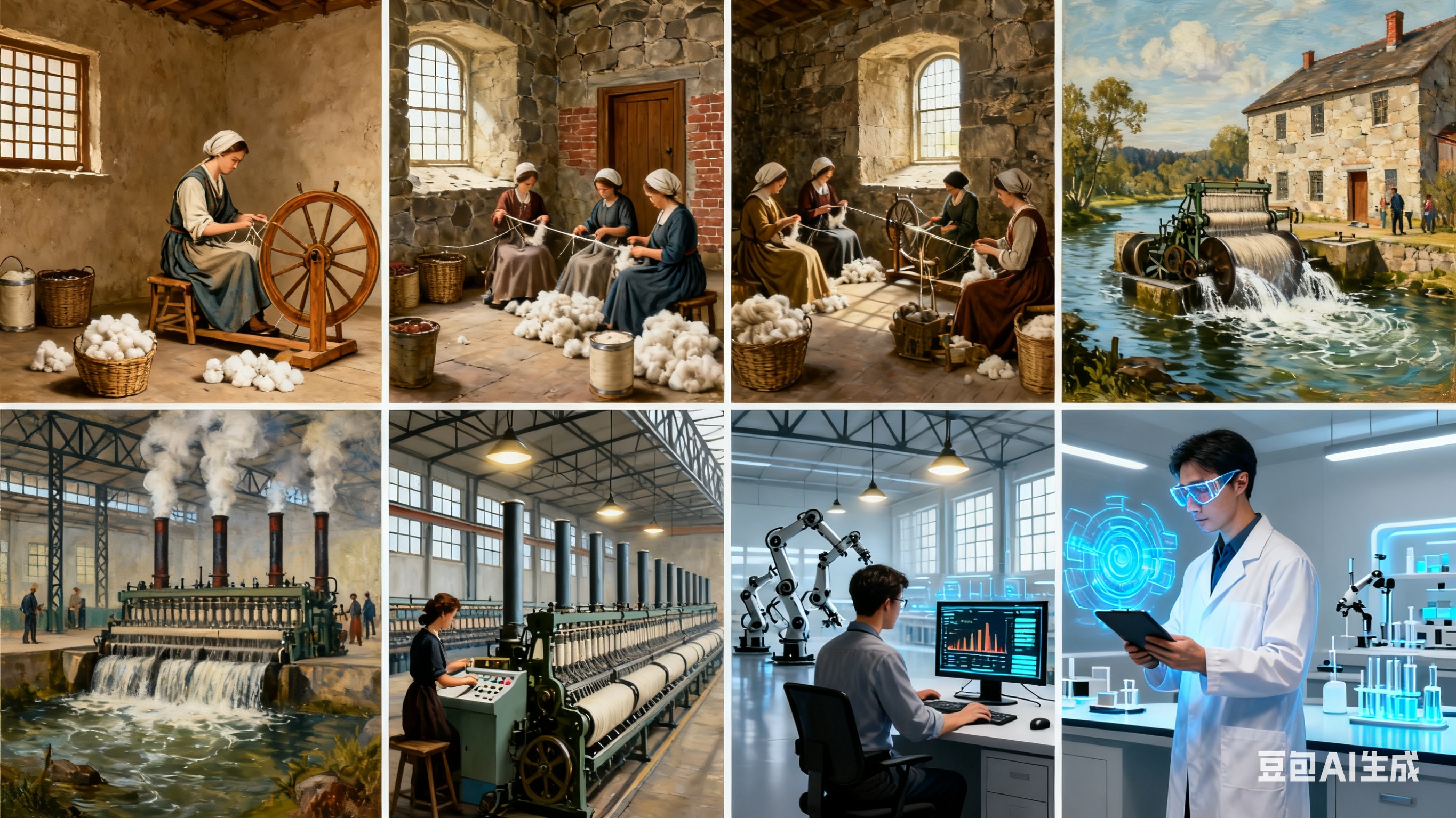 La evolución del hilado: de la punta de los dedos a las fábricas inteligentes